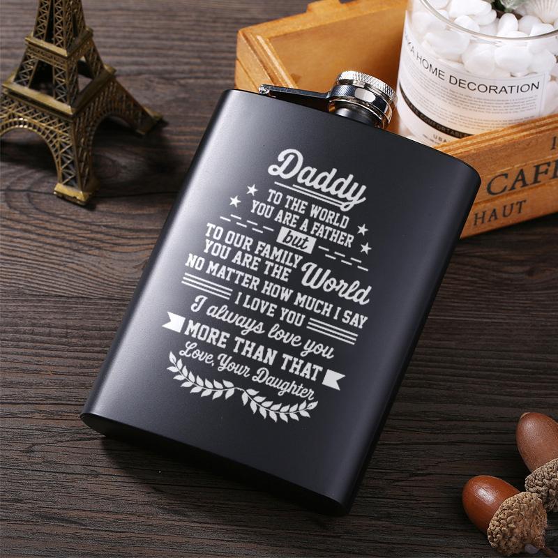 Daughter to Dad - To Our Family You Are The World - Stainless Steel water bottle Gift For Dad