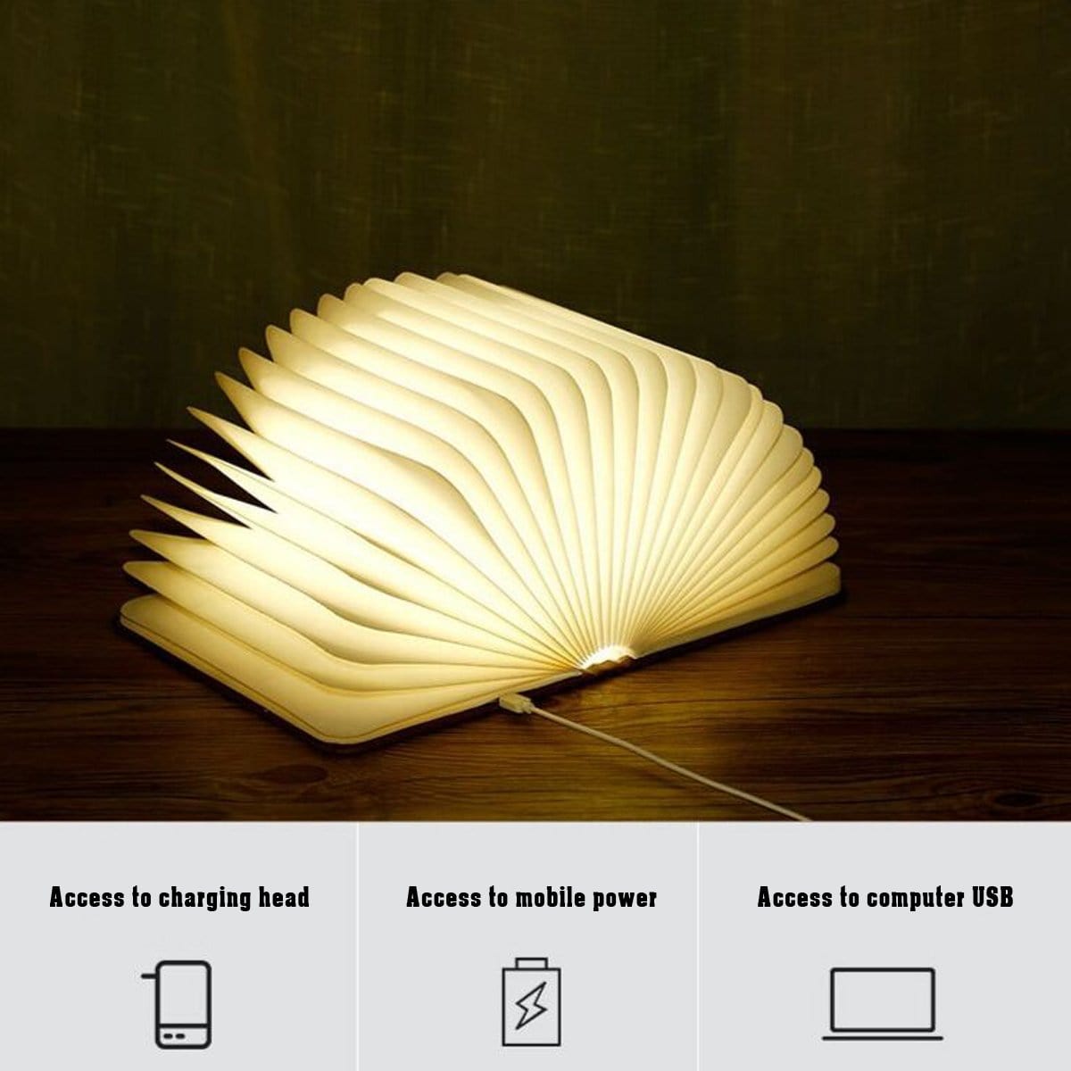I Love You LED Folding Book Light - Mom To Daughter