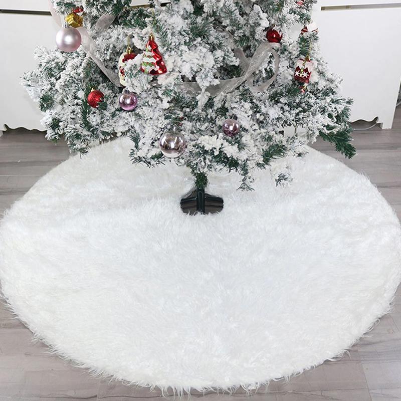 Christmas Tree Skirt White Plush Skirt