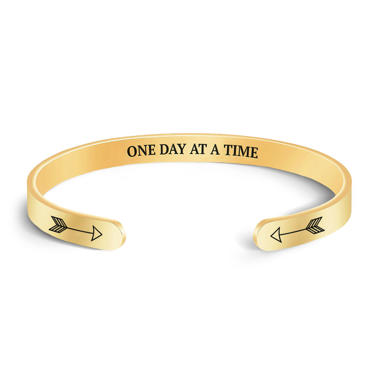 One day at a time bracelet with gold plating