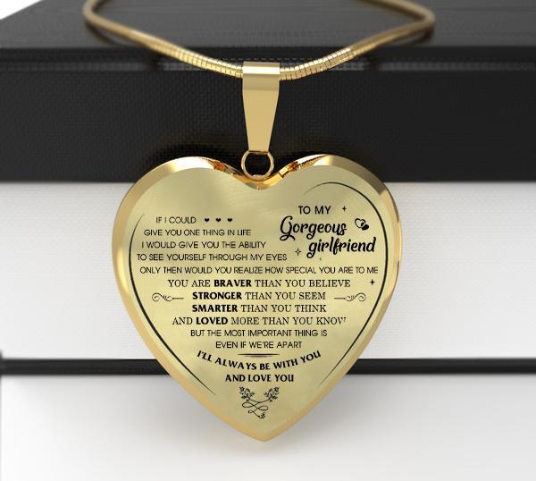 To My Gorgeous Girlfriend Heart Necklace