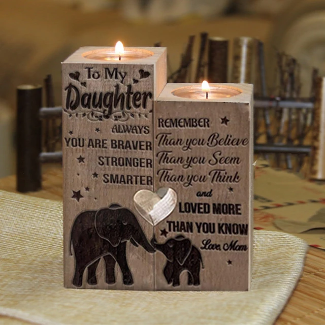 Mom to Daughter - You Are Loved More Than You Know - Engraved Candle Holder