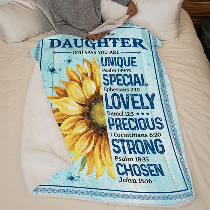 50% OFF Best Gift - To My Daughter - God Says You Are Unique - Blanket
