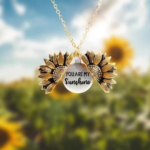 🌻"You Are My Sunshine" Unique Sunflower Necklace