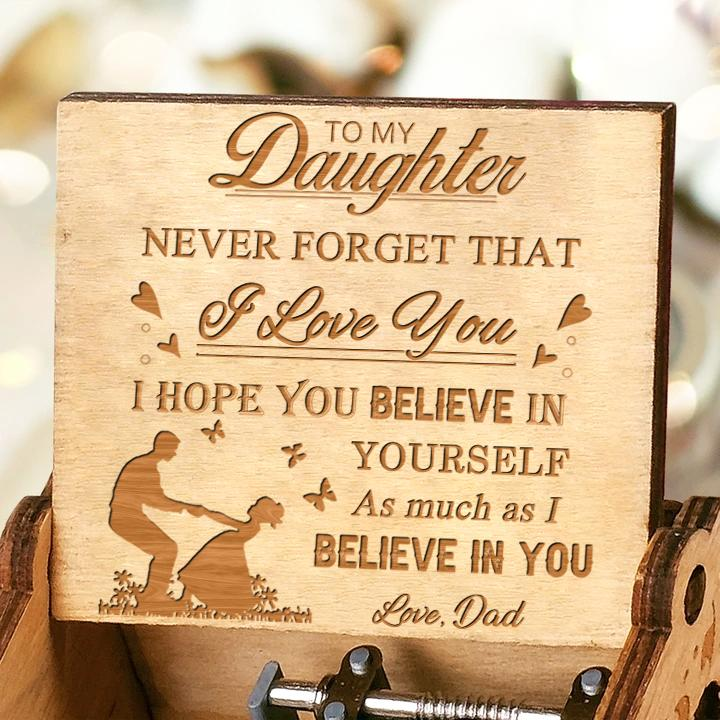 Dad To Daughter - I LOVE YOU - Engraved Music Box