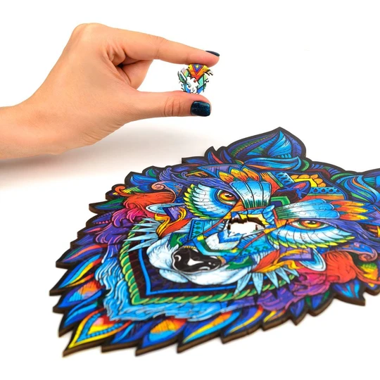 WOODEN JIGSAW PUZZLE MAJESTIC WOLF