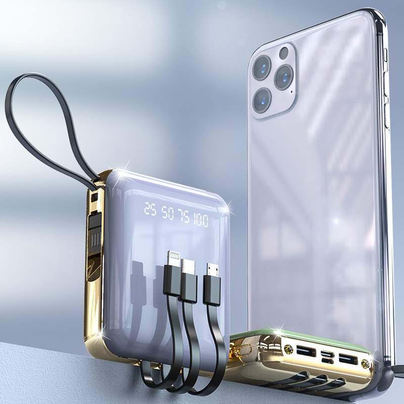 Power Bank Charger External Battery with Cable LED Ligh