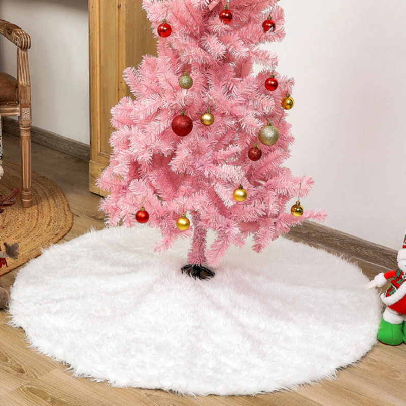 Christmas Tree Skirt White Plush Skirt
