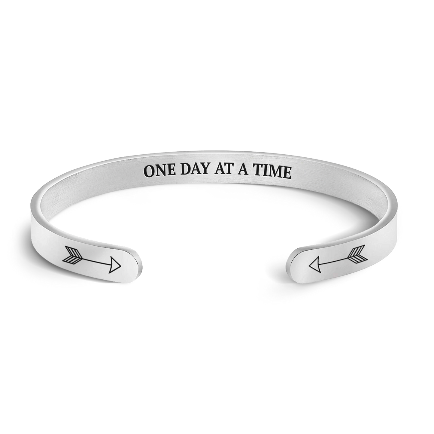 One day at a time bracelet with silver plating