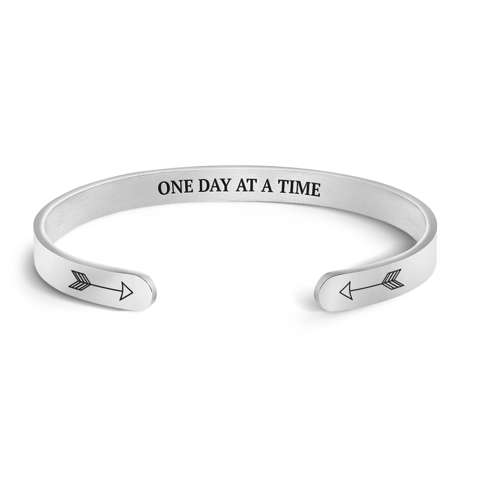 One day at a time bracelet with silver plating