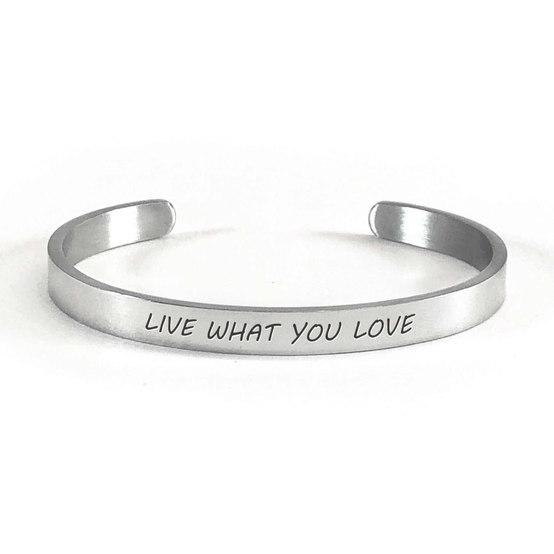 Live what you love bracelet with silver plating