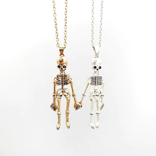 Together Until Death Skeleton Necklace - Halloween gift