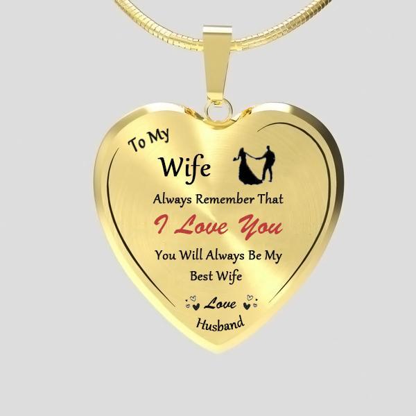 To My Wife Heart Necklace