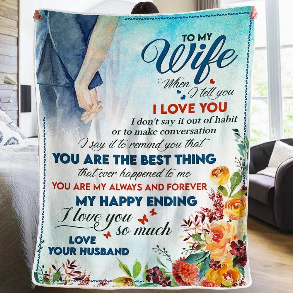 50% OFF Best Gift-Husband To Wife - My Happy Ending - Blanket