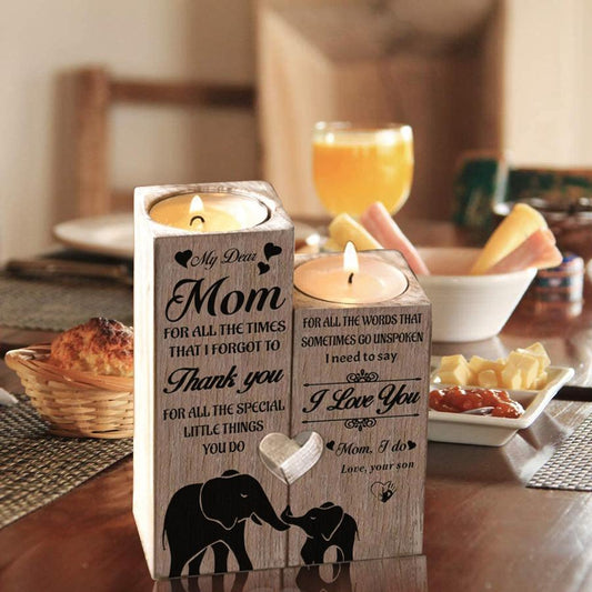 My Dear Mom I Need To Say I Love You Engraved Candle Holder（Son）