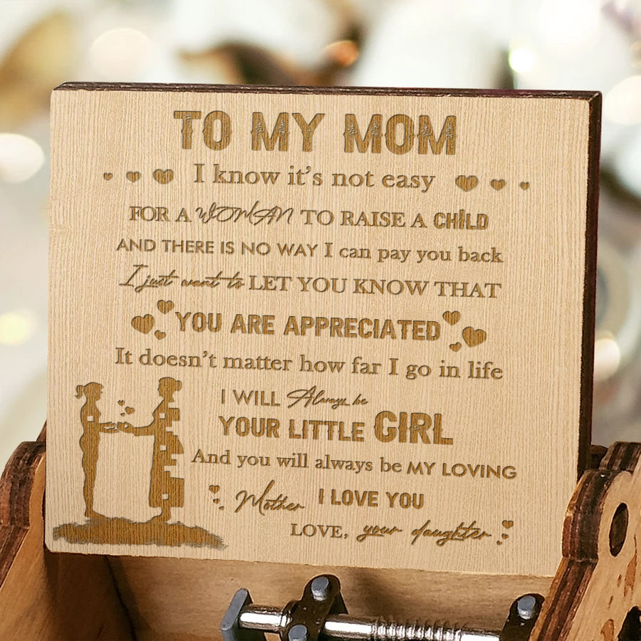 Daughter To Mom - Mother I Love You - Engraved Music Box