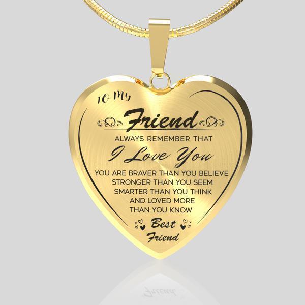 To My Best Friend Heart Necklace