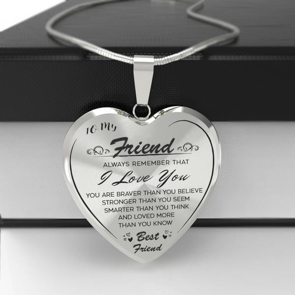 To My Best Friend Heart Necklace