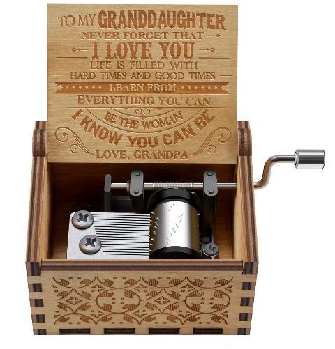 Grandpa To Granddaughter ( Hard Times And Good Times ) New Engraved Music Box