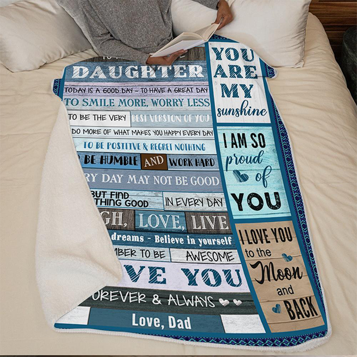50% OFF Best Gift-Dad To Daughter🎁 - Smile More, Worry Less - Blanket