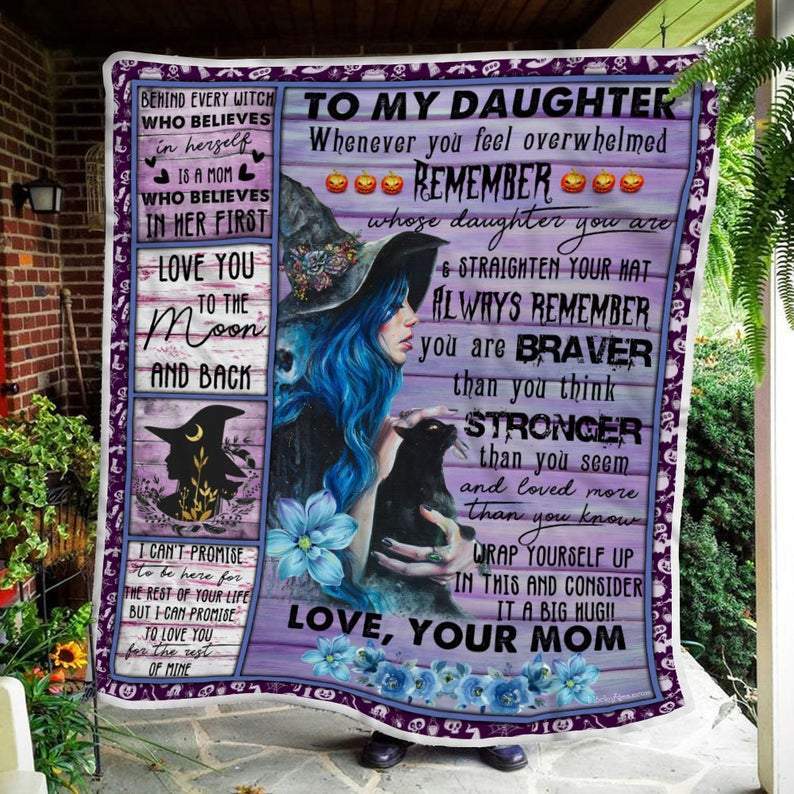 Mom To Daughter - Witch Girl Letter To Daughter -Halloween Blanket