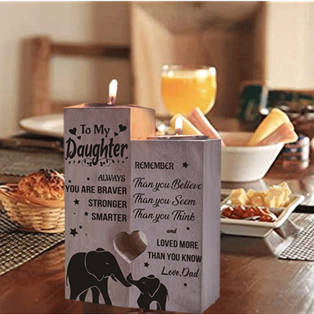 Dad to Daughter - You Are Loved More Than You Know - Engraved Candle Holder