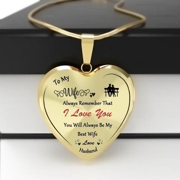 To My Best Wife Heart Necklace