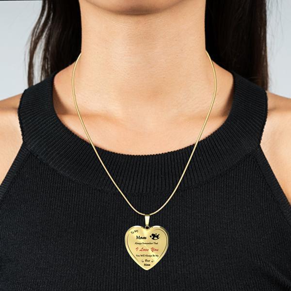To My Best Mom Heart Necklace