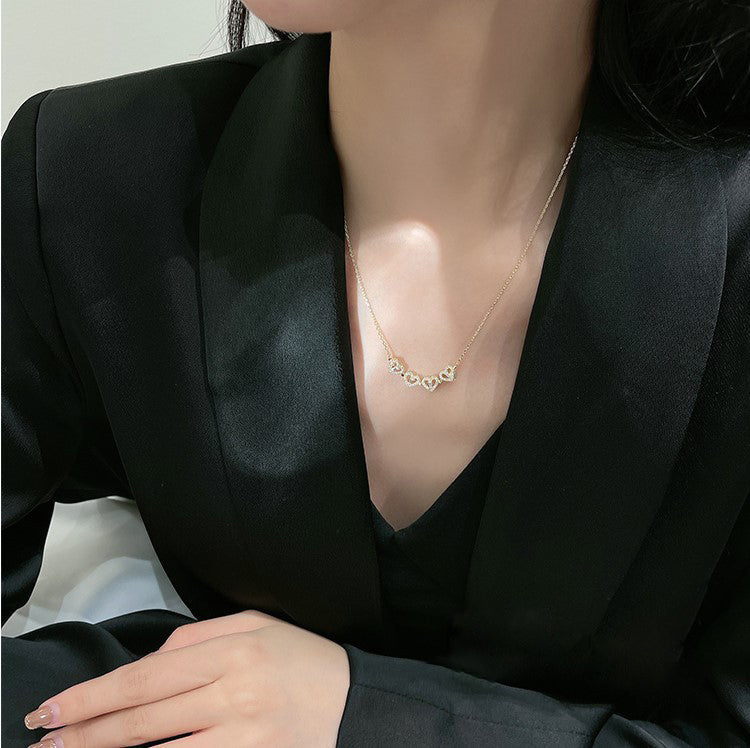 Necklace Heart-Shaped Clavicle Chain Openable Choker Jewellery