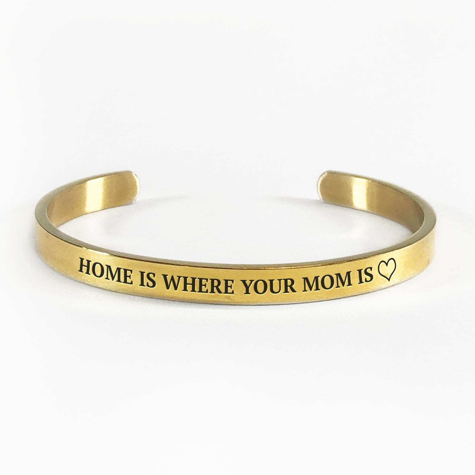 Home is where your mom is bracelet with gold plating