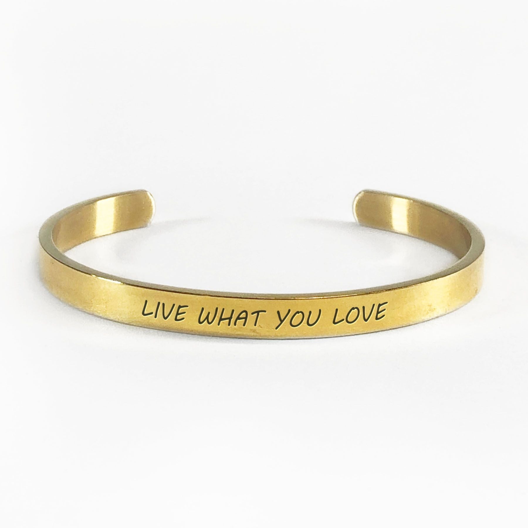 Live what you love bracelet with gold plating