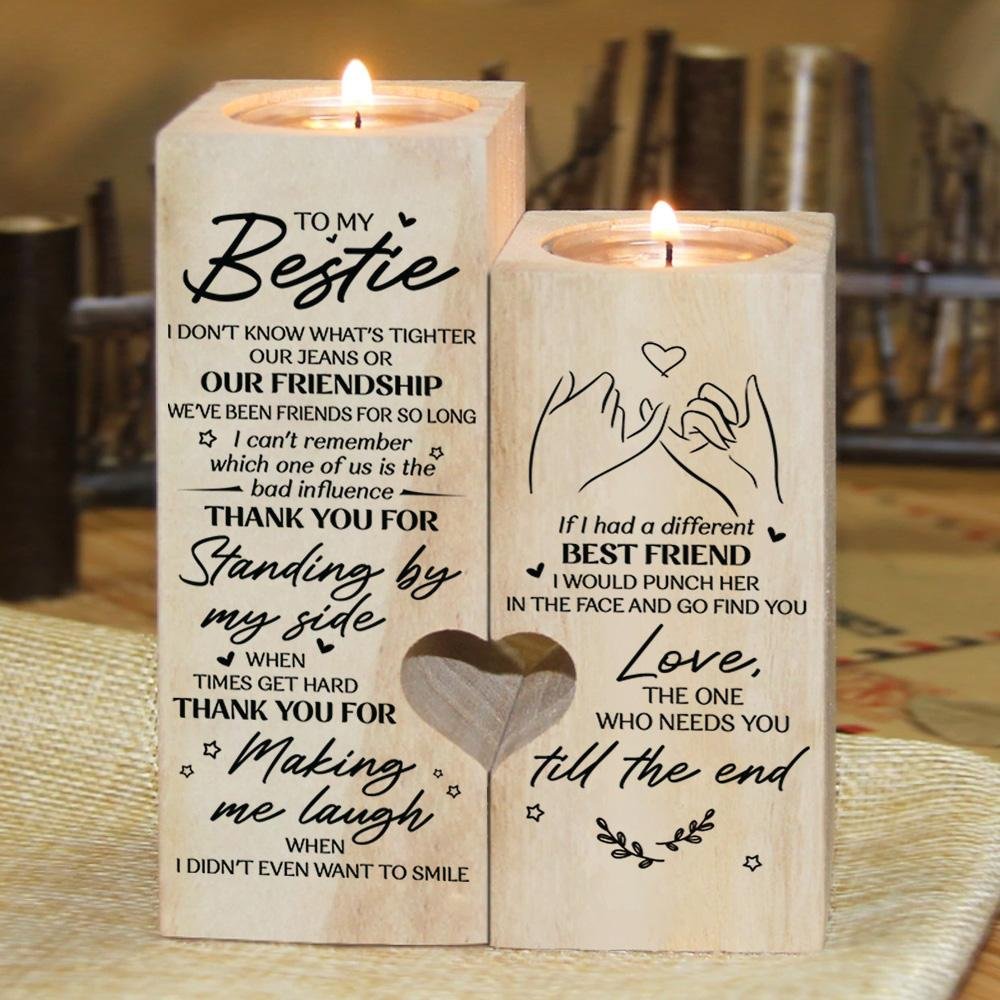 To My Bestie🎁- Thank You for Standing by My Side - Candle Holders