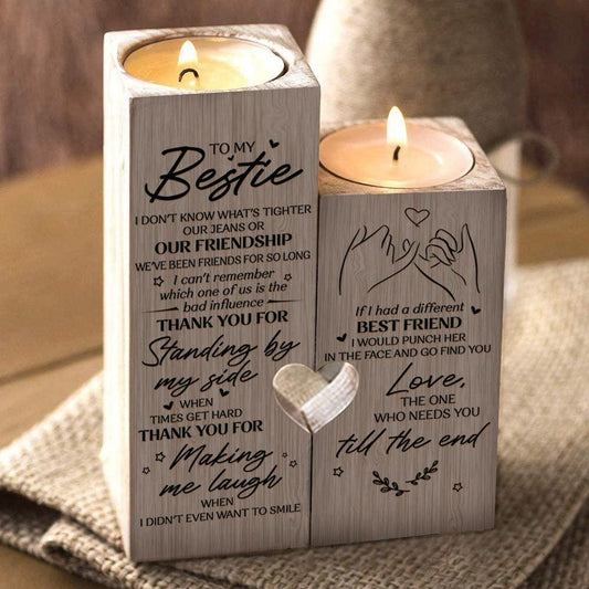 To My Bestie🎁- Thank You for Standing by My Side - Candle Holders