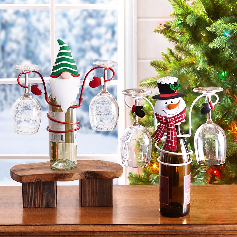Christmas decoration-Holiday Wine Bottle & Glass Holders 1
