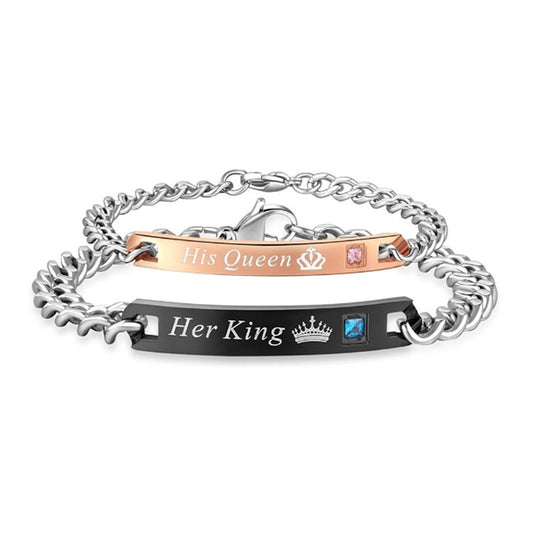 His Queen Her King - Couple Bracelets Set