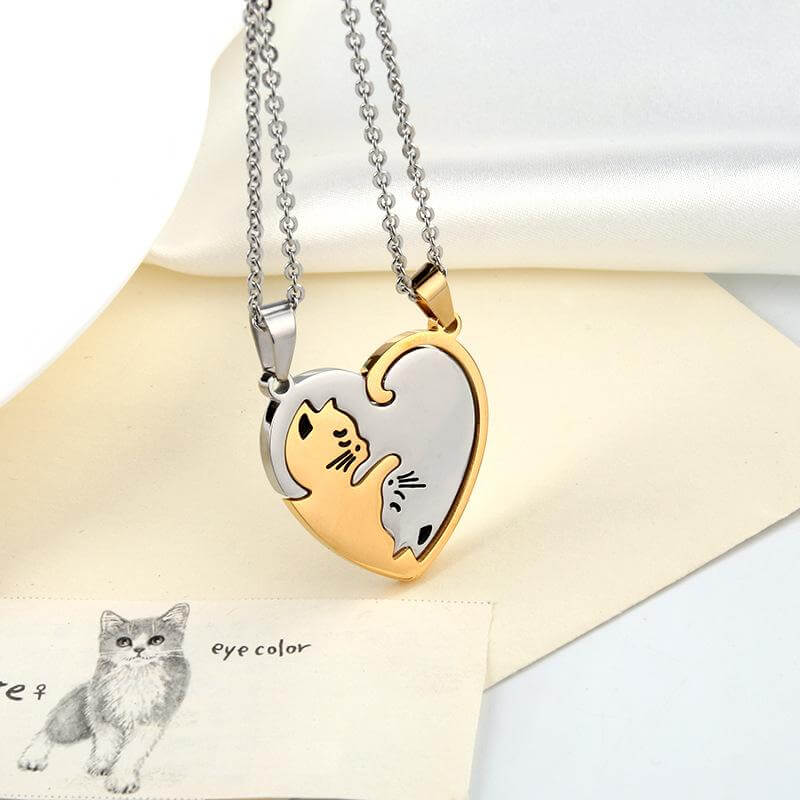 Matching Cat Necklace for BFF Couple