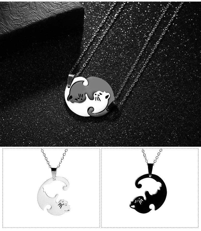 Matching Cat Necklace for BFF Couple