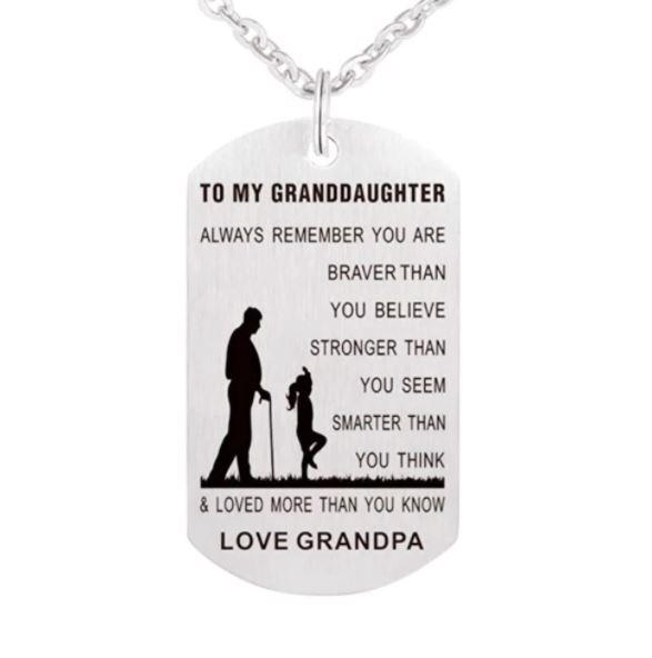 To My Granddaughter Love Grandpa Necklace Necklace eprolo 