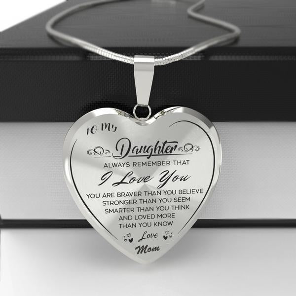 To My Daughter"I LOVE YOU"Heart Necklace