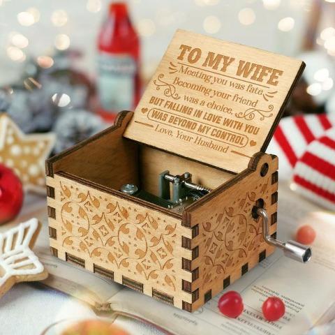 To My Wife ( Falling In Love With You ) Engraved Music Box