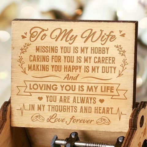 To My Wife ( Loving You Is My Life ) Engraved Music Box