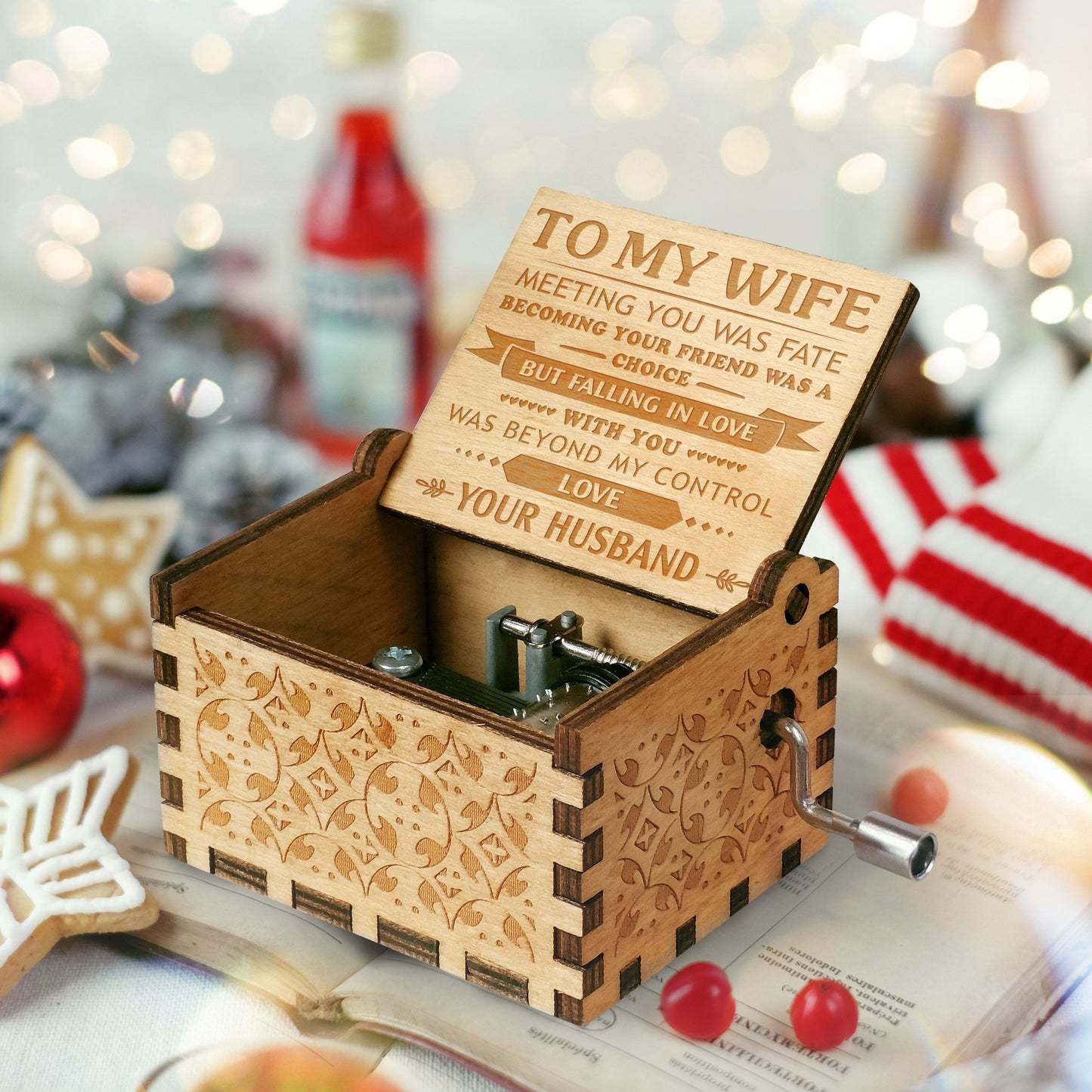 To My Wife - Falling In Love With You - Engraved Music Box