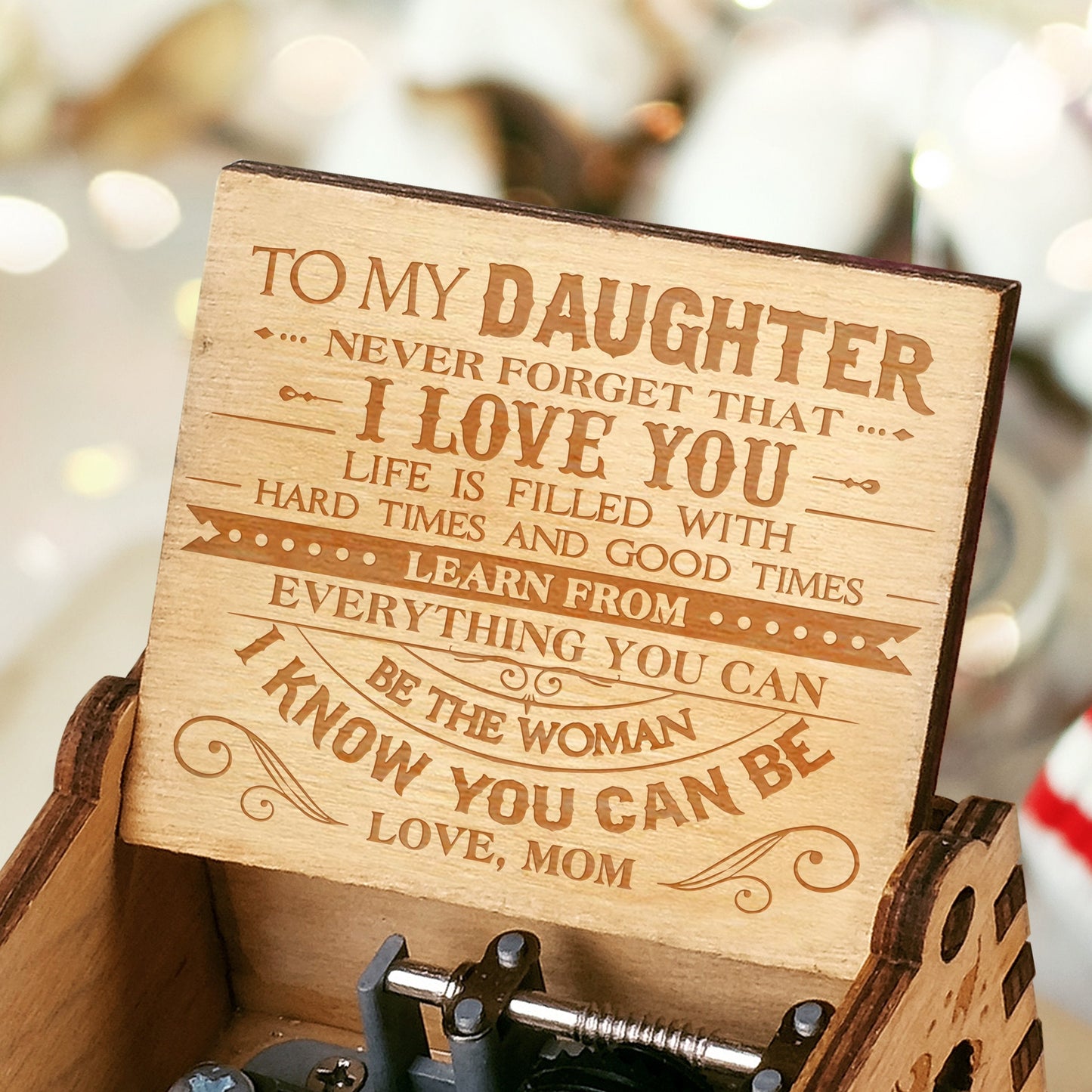 Mom To Daughter - Hard Times And Good Times - Engraved Music Box