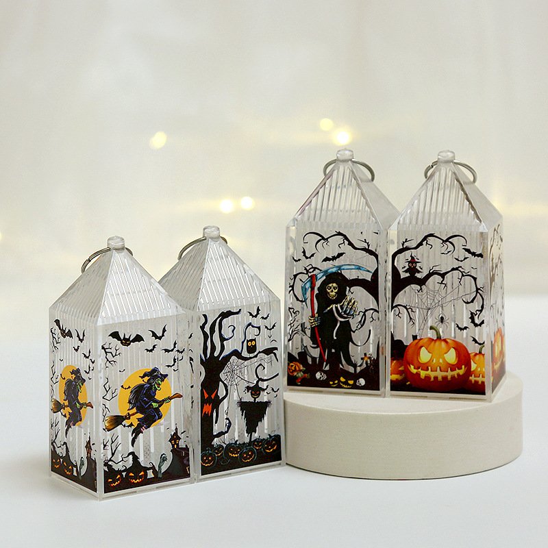 Halloween Skull Scarecrow Witch Pumpkin Decoration Warm Lights Portable Night Lights for Kids