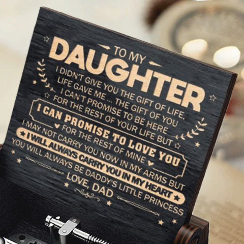 Dad To Daughter ( I Will Always Carry You In My Heart ) Black Music Box