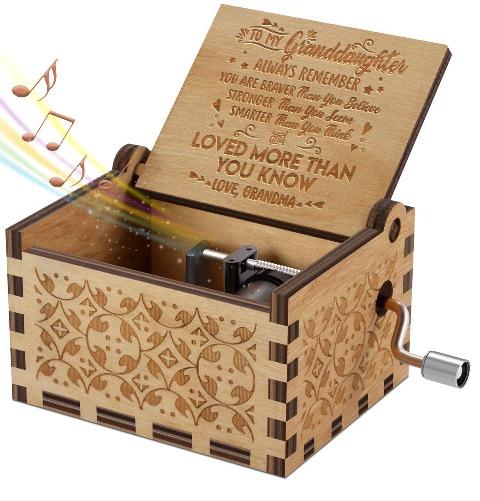 Grandma To Granddaughter ( You Are Loved More Than You Know ) Engraved Music Box