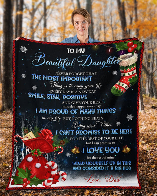 50% OFF Merry Christmas Best Gift🎁-To My Daughter/Son From Dad - Blanket